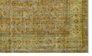 Yellow Over Dyed Vintage Rug 5'4'' x 9'1'' ft 162 x 278 cm