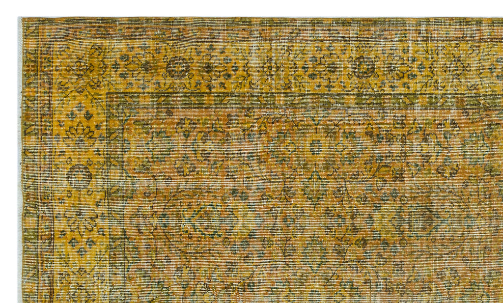 Yellow Over Dyed Vintage Rug 5'4'' x 9'1'' ft 162 x 278 cm