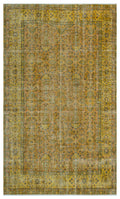 Yellow Over Dyed Vintage Rug 5'4'' x 9'1'' ft 162 x 278 cm