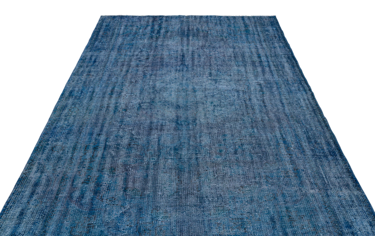 Blue Over Dyed Vintage Rug 6&#39;0&#39;&#39; x 9&#39;7&#39;&#39; ft 183 x 292 cm