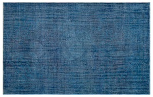 Blue Over Dyed Vintage Rug 6'0'' x 9'7'' ft 183 x 292 cm
