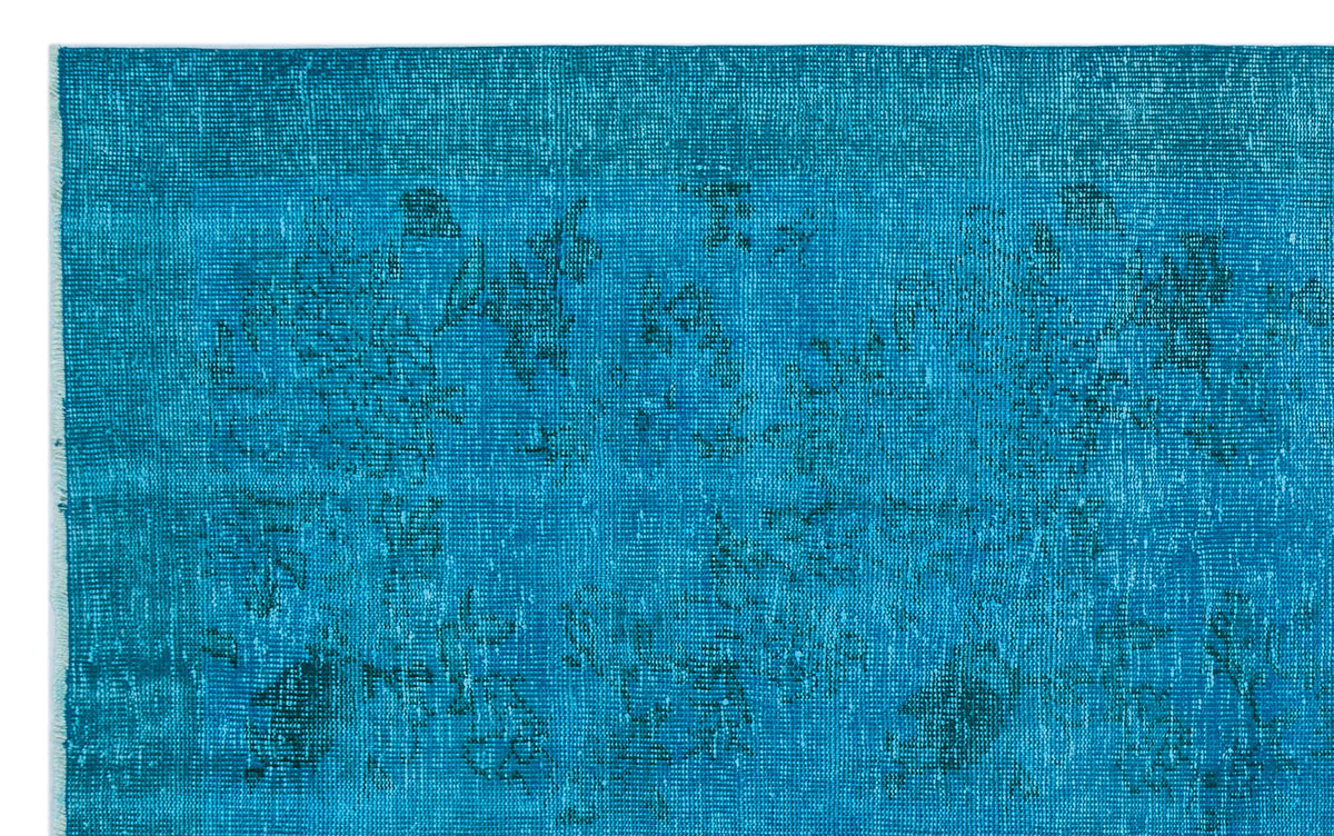 Turquoise  Over Dyed Vintage Rug 5&#39;11&#39;&#39; x 9&#39;4&#39;&#39; ft 180 x 285 cm