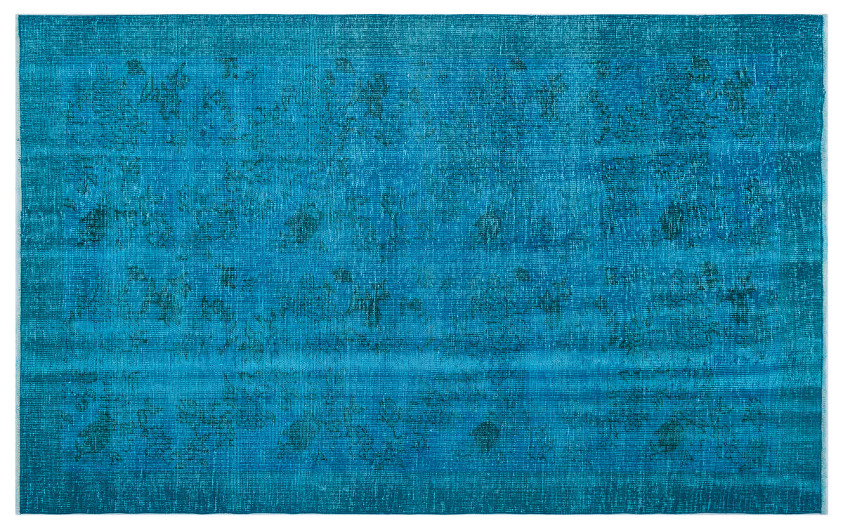 Turquoise  Over Dyed Vintage Rug 5&#39;11&#39;&#39; x 9&#39;4&#39;&#39; ft 180 x 285 cm