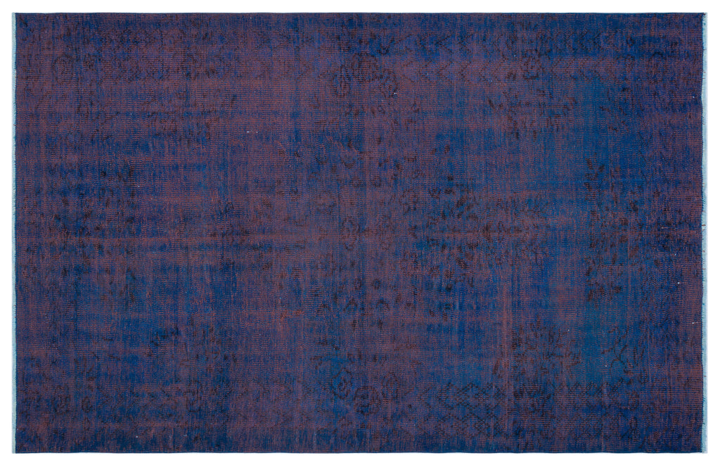 Blue Over Dyed Vintage Rug 5'11'' x 9'5'' ft 181 x 286 cm