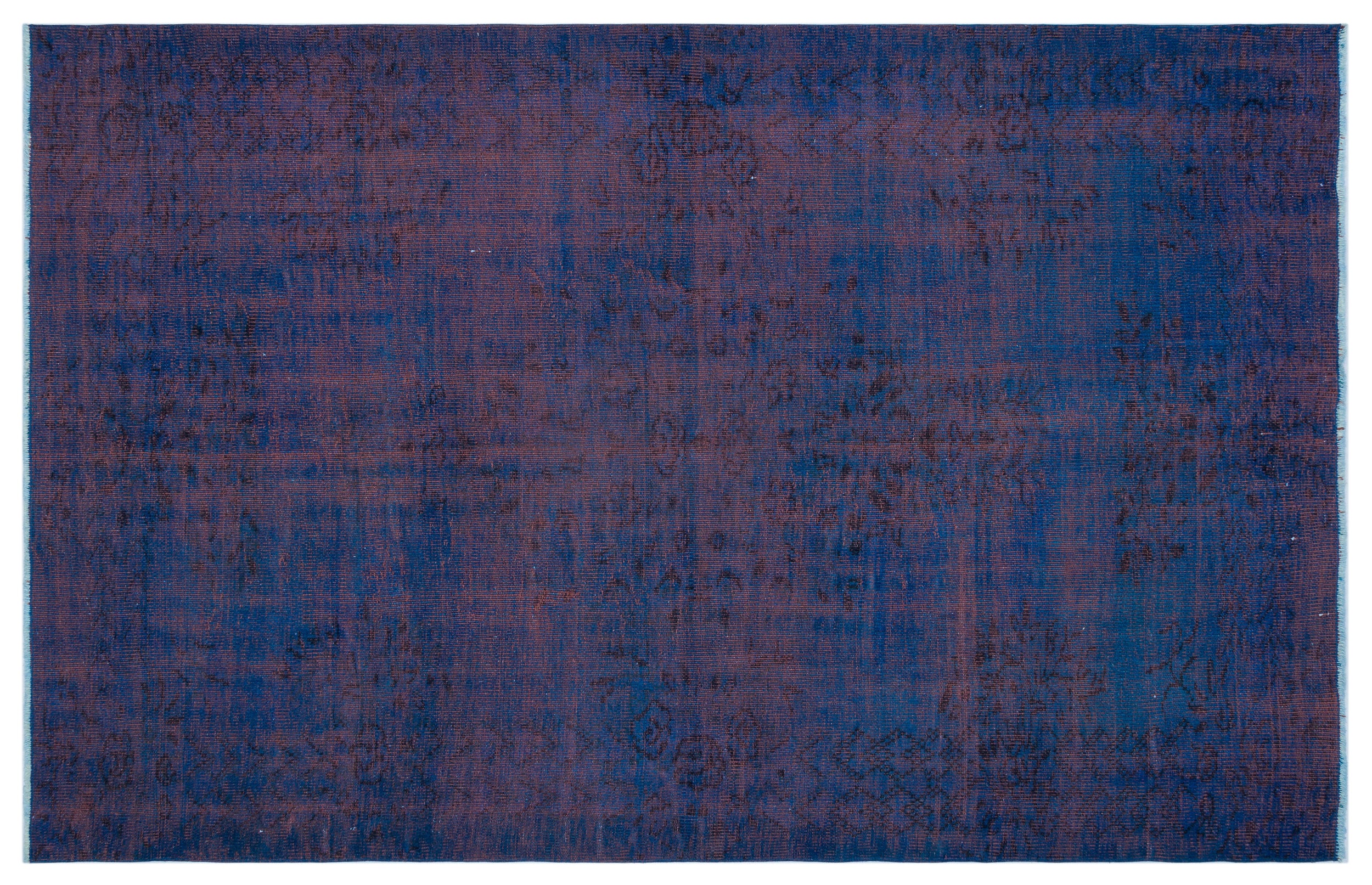 Blue Over Dyed Vintage Rug 5'11'' x 9'5'' ft 181 x 286 cm