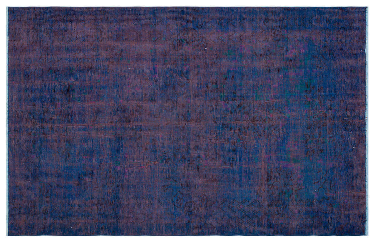 Blue Over Dyed Vintage Rug 5&#39;11&#39;&#39; x 9&#39;5&#39;&#39; ft 181 x 286 cm