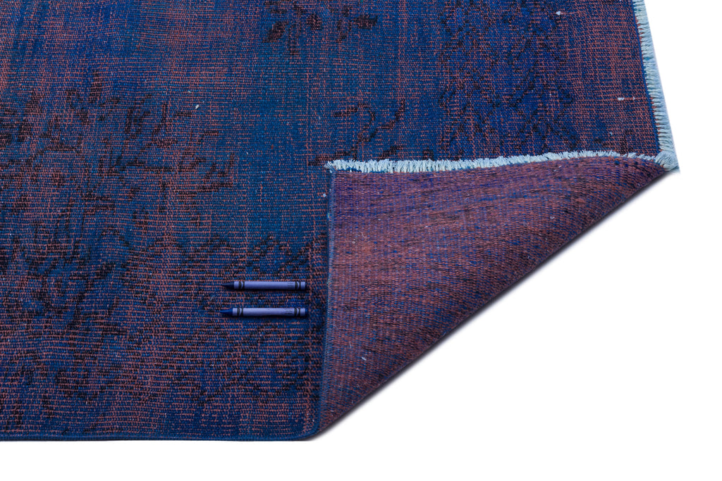 Blue Over Dyed Vintage Rug 5'11'' x 9'5'' ft 181 x 286 cm
