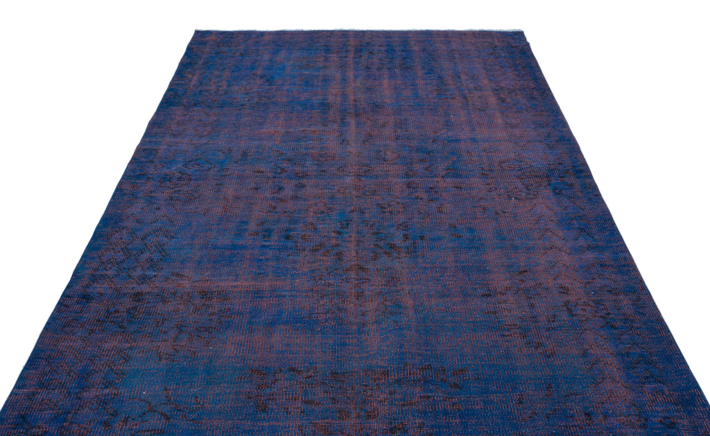 Blue Over Dyed Vintage Rug 5'11'' x 9'5'' ft 181 x 286 cm
