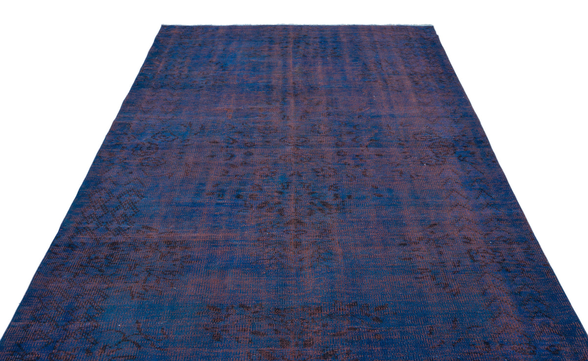 Blue Over Dyed Vintage Rug 5&#39;11&#39;&#39; x 9&#39;5&#39;&#39; ft 181 x 286 cm