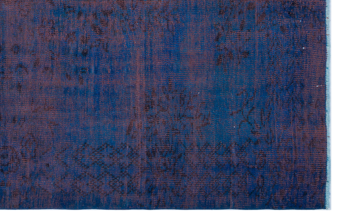 Blue Over Dyed Vintage Rug 5&#39;11&#39;&#39; x 9&#39;5&#39;&#39; ft 181 x 286 cm