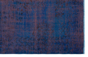 Blue Over Dyed Vintage Rug 5'11'' x 9'5'' ft 181 x 286 cm
