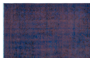 Blue Over Dyed Vintage Rug 5'11'' x 9'5'' ft 181 x 286 cm