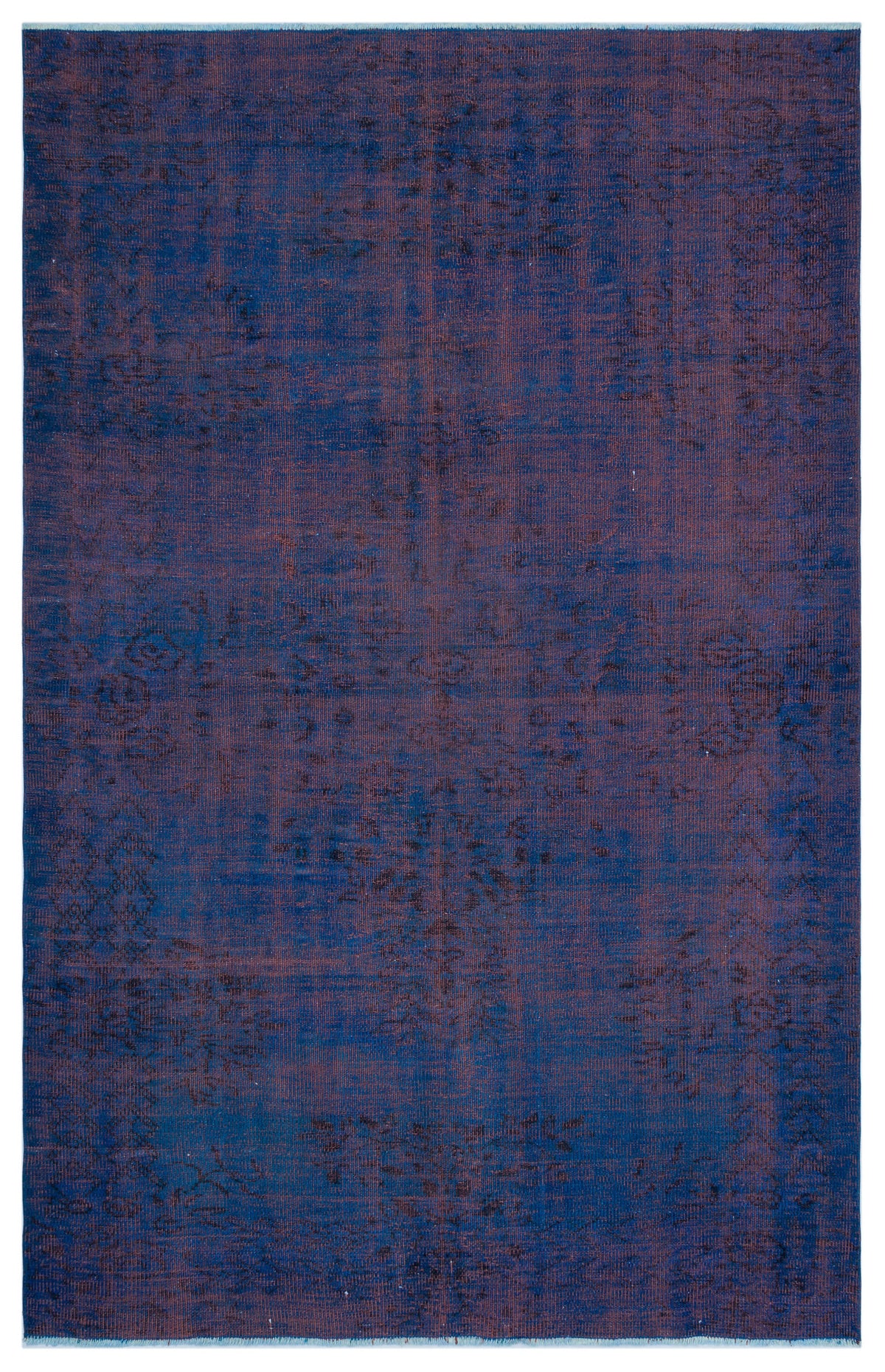 Blue Over Dyed Vintage Rug 5&#39;11&#39;&#39; x 9&#39;5&#39;&#39; ft 181 x 286 cm