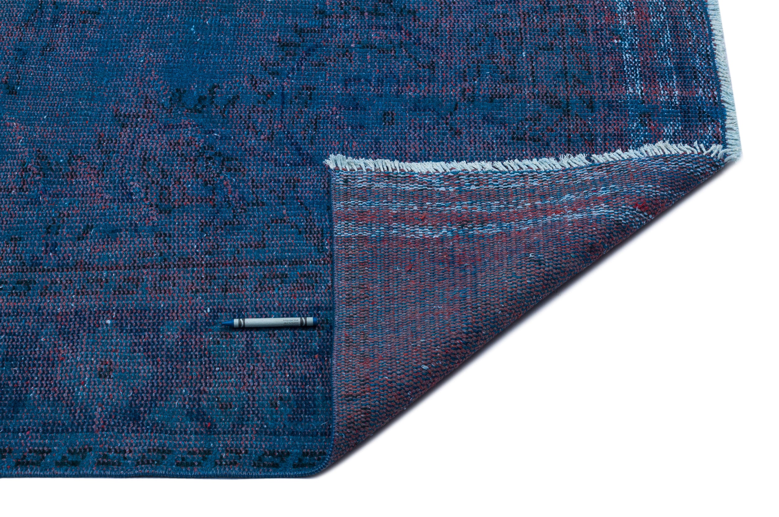 Blue Over Dyed Vintage Rug 5'5'' x 8'10'' ft 166 x 270 cm