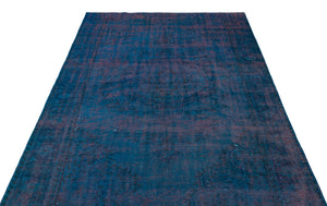 Blue Over Dyed Vintage Rug 5'5'' x 8'10'' ft 166 x 270 cm
