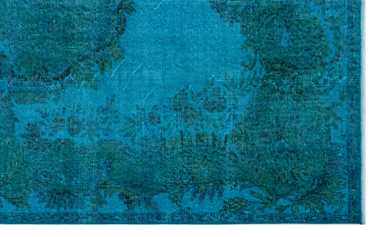 Turquoise  Over Dyed Vintage Rug 5&#39;12&#39;&#39; x 9&#39;8&#39;&#39; ft 182 x 294 cm