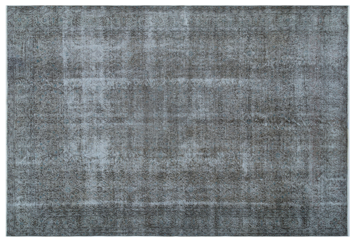 Brown Over Dyed Vintage Rug 6&#39;11&#39;&#39; x 10&#39;4&#39;&#39; ft 210 x 316 cm