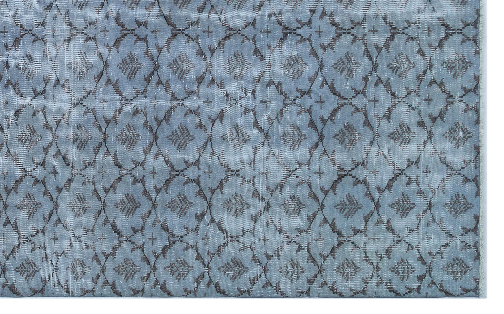 Blue Over Dyed Vintage Rug 6'1'' x 9'7'' ft 186 x 292 cm