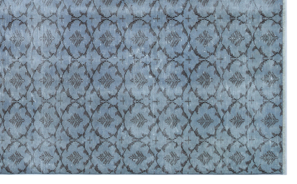 Blue Over Dyed Vintage Rug 6&#39;1&#39;&#39; x 9&#39;7&#39;&#39; ft 186 x 292 cm