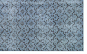 Blue Over Dyed Vintage Rug 6'1'' x 9'7'' ft 186 x 292 cm