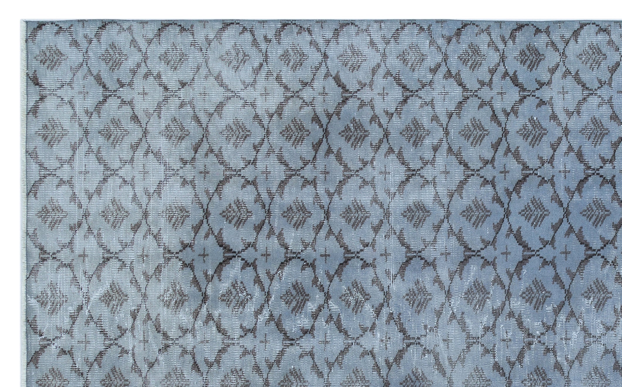 Blue Over Dyed Vintage Rug 6'1'' x 9'7'' ft 186 x 292 cm