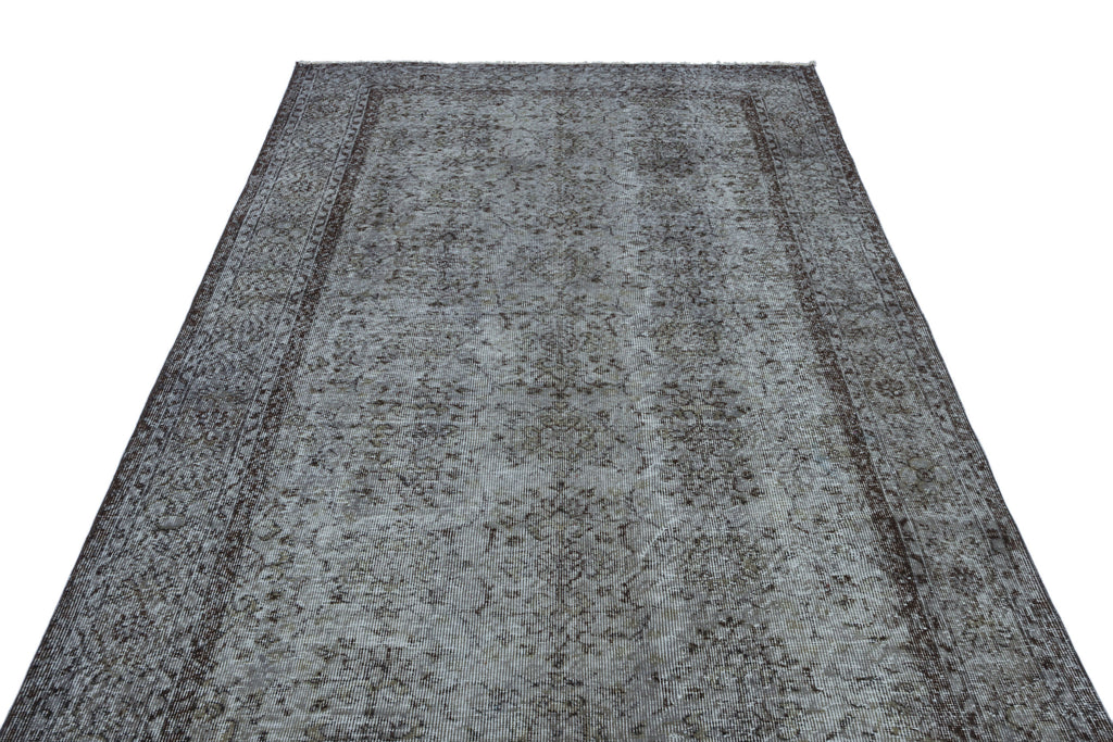 Gray Over Dyed Vintage Rug 5'7'' x 9'9'' ft 170 x 296 cm