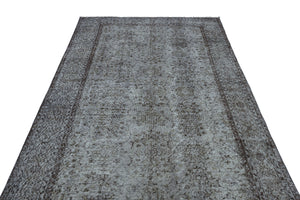 Gray Over Dyed Vintage Rug 5'7'' x 9'9'' ft 170 x 296 cm