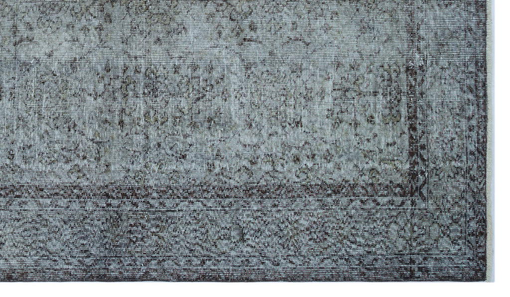 Gray Over Dyed Vintage Rug 5'7'' x 9'9'' ft 170 x 296 cm