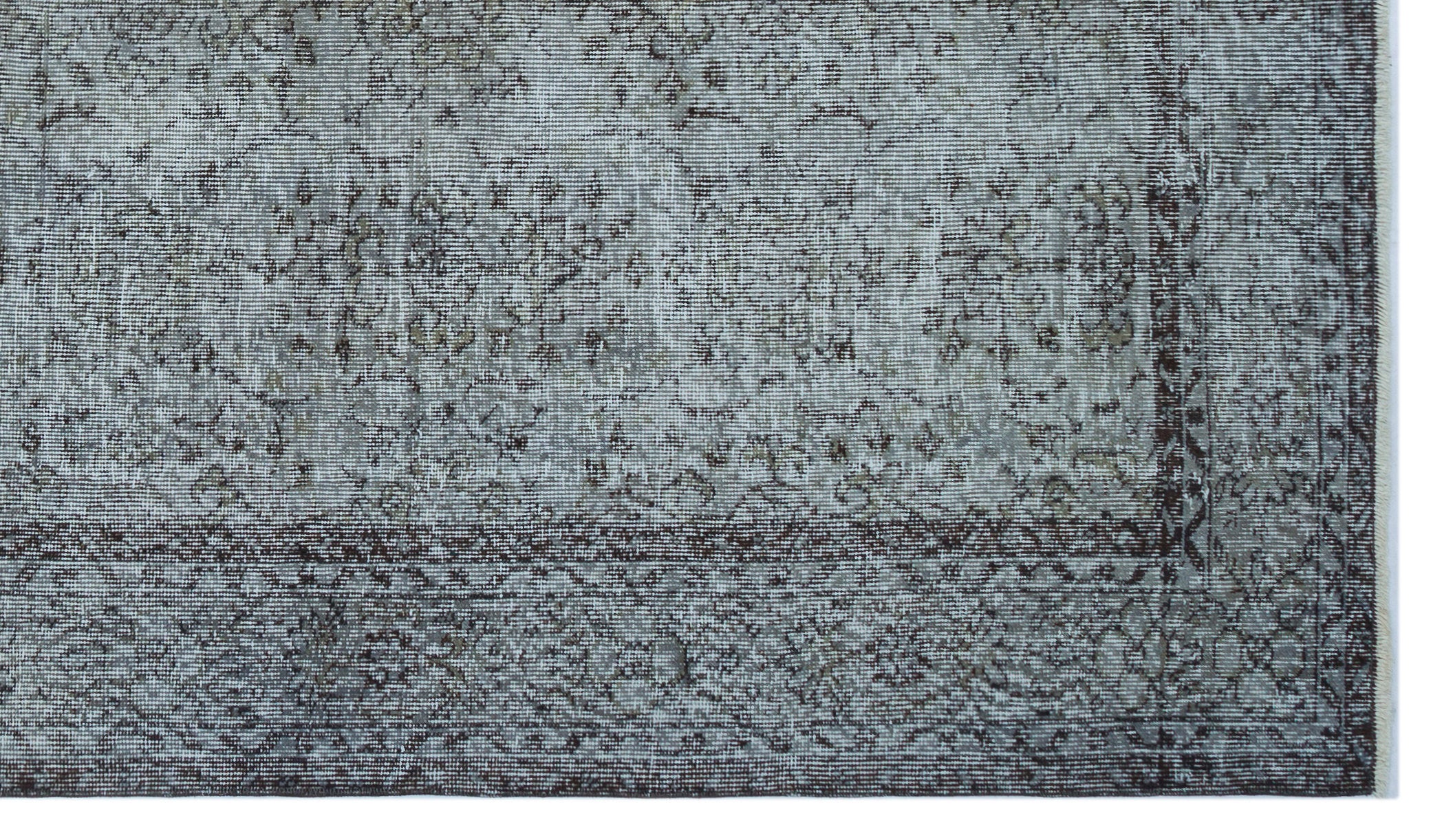 Gray Over Dyed Vintage Rug 5'7'' x 9'9'' ft 170 x 296 cm