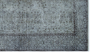 Gray Over Dyed Vintage Rug 5'7'' x 9'9'' ft 170 x 296 cm