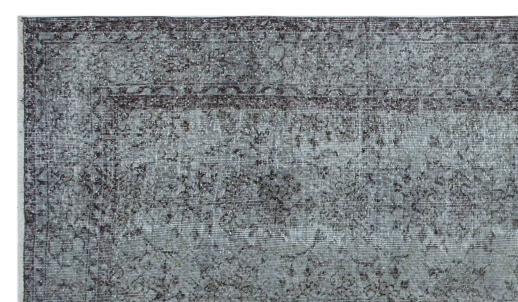 Gray Over Dyed Vintage Rug 5'7'' x 9'9'' ft 170 x 296 cm