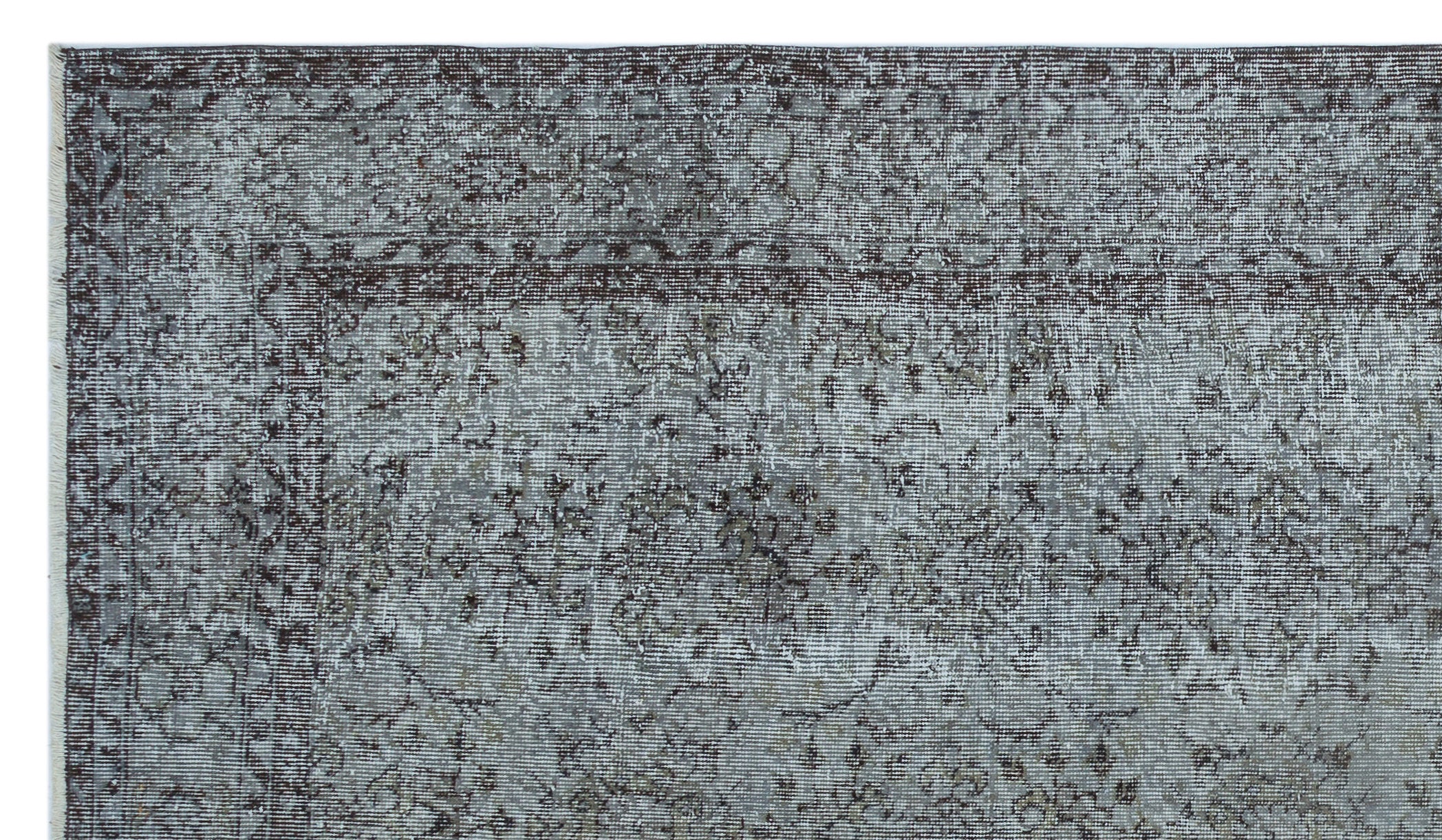 Gray Over Dyed Vintage Rug 5'7'' x 9'9'' ft 170 x 296 cm