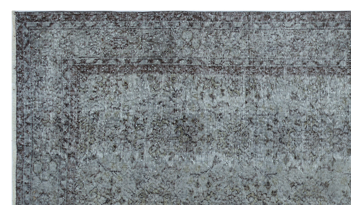 Gray Over Dyed Vintage Rug 5&#39;7&#39;&#39; x 9&#39;9&#39;&#39; ft 170 x 296 cm