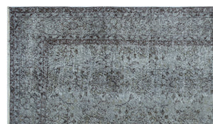 Gray Over Dyed Vintage Rug 5'7'' x 9'9'' ft 170 x 296 cm