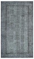 Gray Over Dyed Vintage Rug 5'7'' x 9'9'' ft 170 x 296 cm