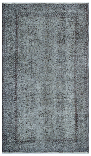 Gray Over Dyed Vintage Rug 5'7'' x 9'9'' ft 170 x 296 cm