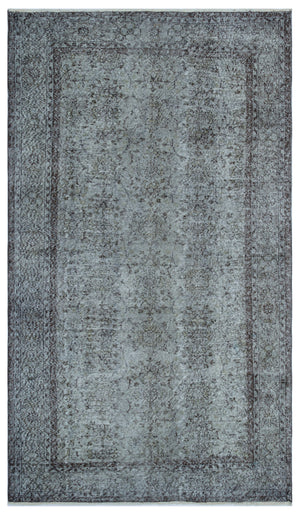 Gray Over Dyed Vintage Rug 5'7'' x 9'9'' ft 170 x 296 cm