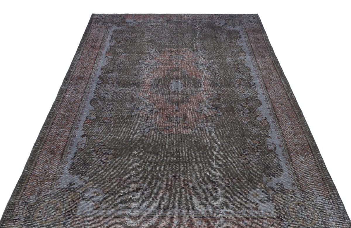 Gray Over Dyed Vintage Rug 5&#39;7&#39;&#39; x 8&#39;10&#39;&#39; ft 170 x 270 cm