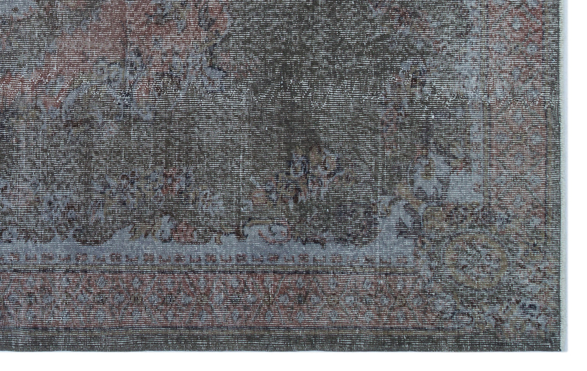 Gray Over Dyed Vintage Rug 5&#39;7&#39;&#39; x 8&#39;10&#39;&#39; ft 170 x 270 cm