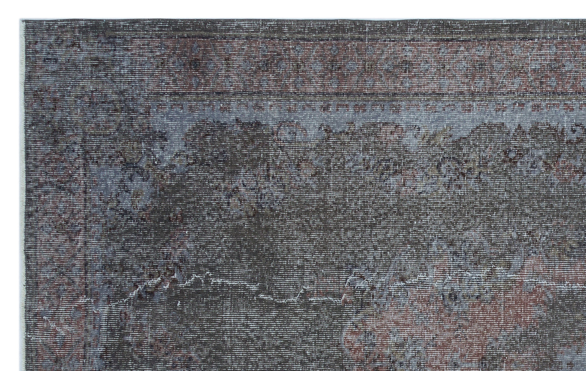 Gray Over Dyed Vintage Rug 5&#39;7&#39;&#39; x 8&#39;10&#39;&#39; ft 170 x 270 cm