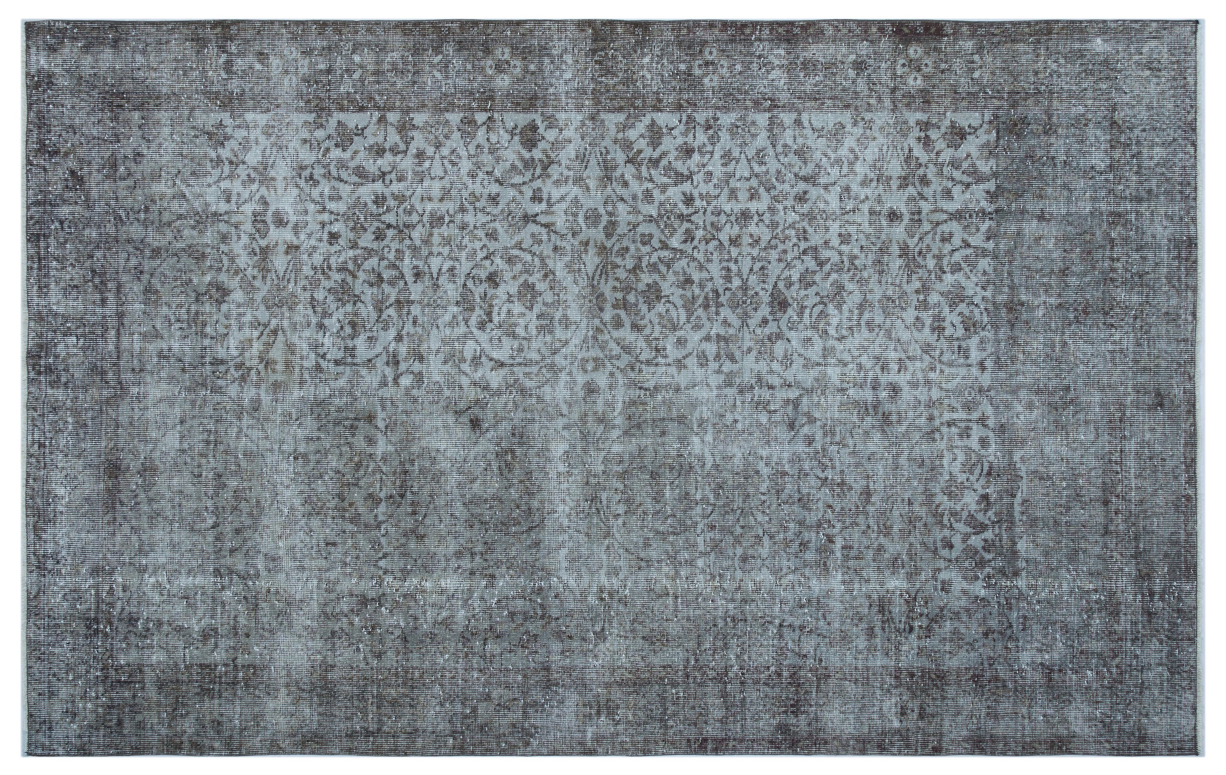 Gray Over Dyed Vintage Rug 5'11'' x 9'5'' ft 180 x 287 cm
