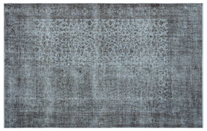 Gray Over Dyed Vintage Rug 5'11'' x 9'5'' ft 180 x 287 cm