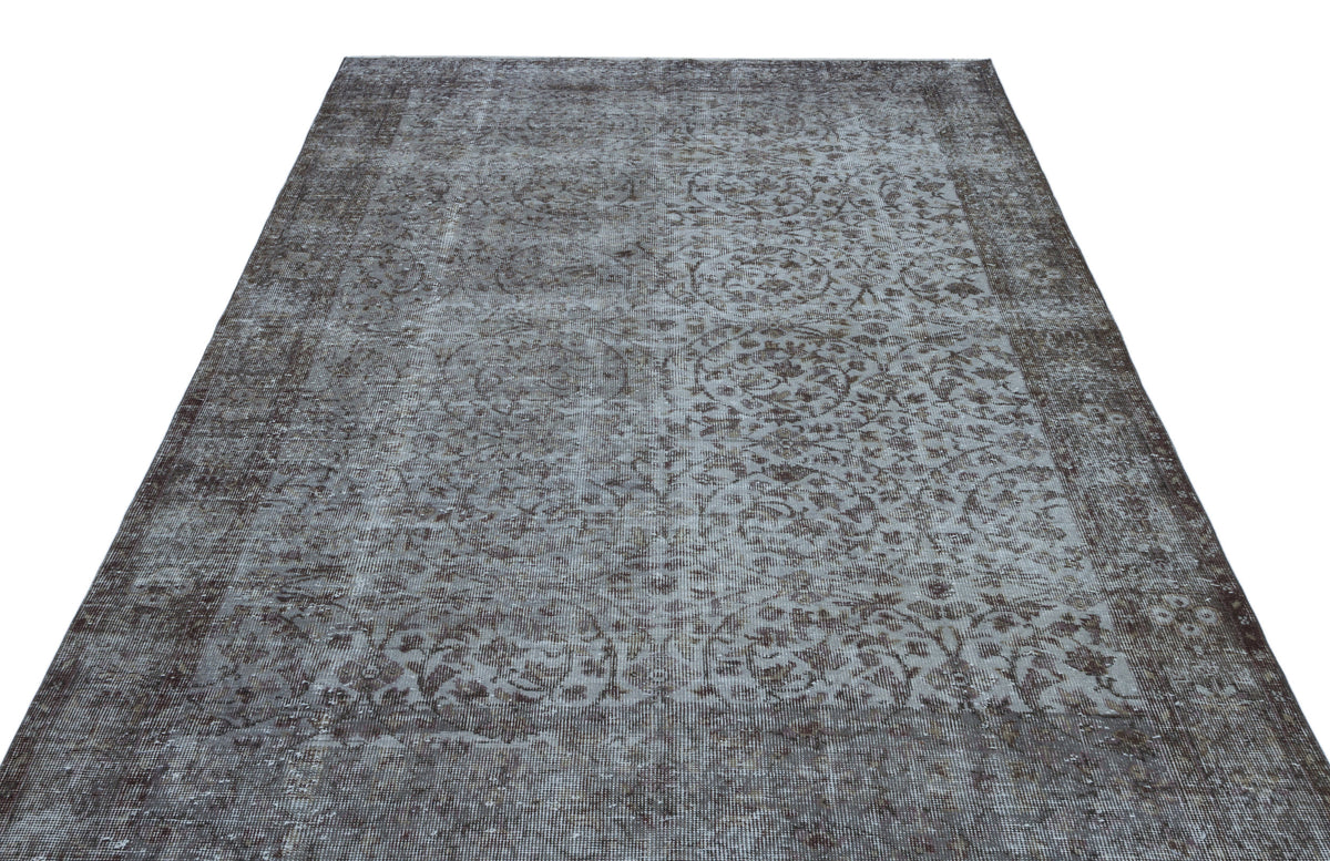Gray Over Dyed Vintage Rug 5&#39;11&#39;&#39; x 9&#39;5&#39;&#39; ft 180 x 287 cm