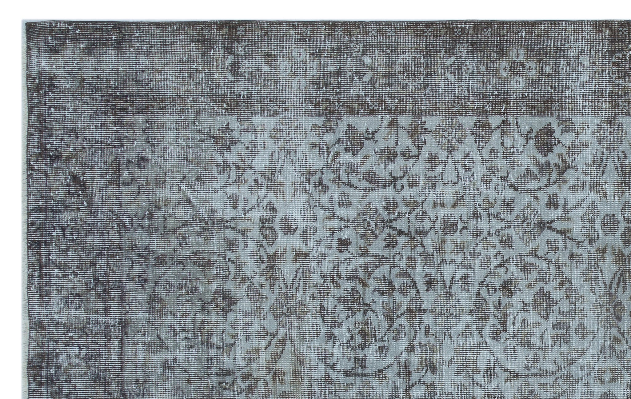 Gray Over Dyed Vintage Rug 5'11'' x 9'5'' ft 180 x 287 cm