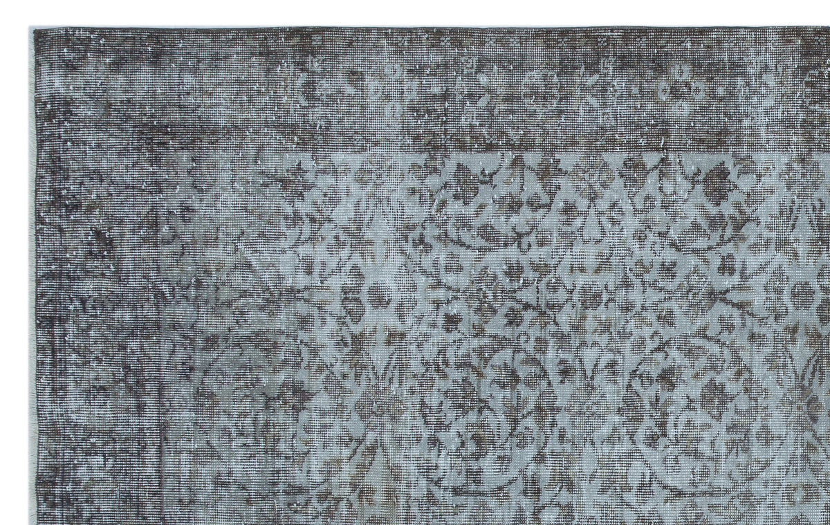 Gray Over Dyed Vintage Rug 5&#39;11&#39;&#39; x 9&#39;5&#39;&#39; ft 180 x 287 cm