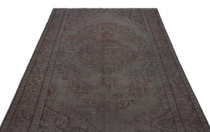 Gray Over Dyed Vintage Rug 5'7'' x 8'8'' ft 170 x 264 cm