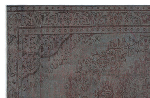 Gray Over Dyed Vintage Rug 5'7'' x 8'8'' ft 170 x 264 cm