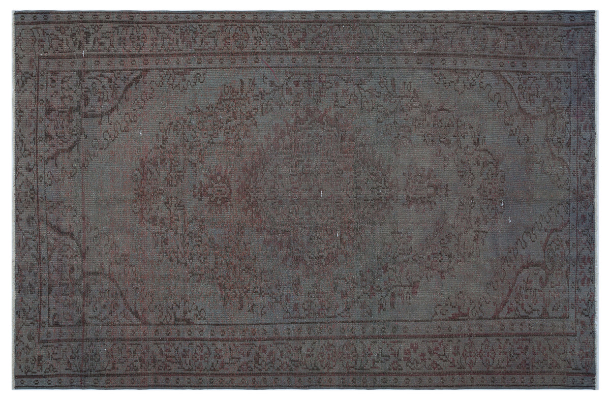 Gray Over Dyed Vintage Rug 5&#39;7&#39;&#39; x 8&#39;8&#39;&#39; ft 170 x 264 cm