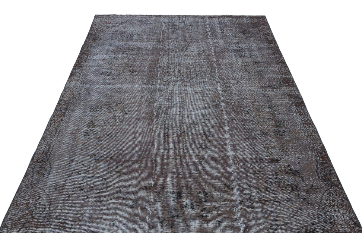 Gray Over Dyed Vintage Rug 5&#39;6&#39;&#39; x 8&#39;12&#39;&#39; ft 168 x 274 cm