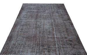 Gray Over Dyed Vintage Rug 5'6'' x 8'12'' ft 168 x 274 cm